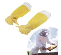 Leather Beekeeping Gloves,Long Sleeves Protective Gloves - Durable Beekeeper, Safety Protection, Breathable Mesh Material, Practical Apiculture Supplies