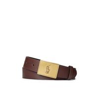 Polo Ralph Lauren Mens Pony Plaque Leather Belt - Colour: 200 Brown - Size: 32-34