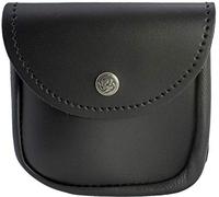 Leather Belt Pouch Black Plain Small, Attaches to Trouser Belt, Kilts Scottish Made
