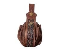 Leather Belt Pouch Medieval Vintage Renaissance Viking LARP Cosplay Costumes Drawstring Coin Purse Phone Holder Waist Bag, A-Brown, Renaissance