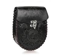 Leather Belt Pouch Medieval Vintage Renaissance Viking LARP Cosplay Costumes Drawstring Coin Purse Phone Holder Waist Bag, Z-Dragon-Black, Renaissance