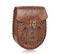 Leather Belt Pouch Medieval Vintage Renaissance Viking LARP Cosplay Costumes Drawstring Coin Purse Phone Holder Waist Bag, Z-Dragon-Brown, Renaissance