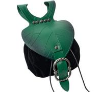 Leather Belt Pouch Medieval Vintage Renaissance Viking LARP Cosplay Costumes Drawstring Coin Purse Phone Holder Waist Bag, Leaf Black, Renaissance