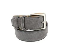 Leather belt Suede gray 35mm stitched edges - gray - Robert Charles