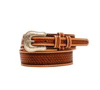 Leather belt woman Myra Bag Vandal Hand-Tooled Marron M