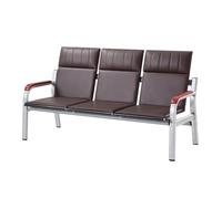 Leather Bench Waiting Room Chairs - Upholstered Reception Bench with Solid Wood Handrail for Meeting, Church, Conference, School