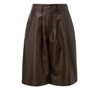 Leather Bermuda Shorts for Women QS Marron 40