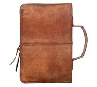 Leather Bible Cover Book Cover Planner Cover with Handle and Back Pocket (Light Brown)