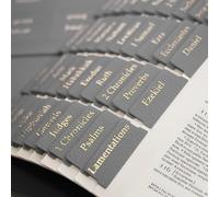 Leather Bible tabs, Bible Tabs for Women and Men Easy to Read and Apply 84 Bible Index Book Tabs in Total (66 Bible Tabs Old and New Testament 18 Blank Tabs) Gray Gold Foil Lettering