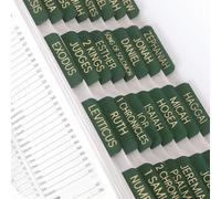 Leather Bible Tabs for Women and Men, 75 Chapters Laminated Dividers Bible Book Tabs, New/Old Testament Easy Navigation, Large Print, Bible Study Supplies (Green)
