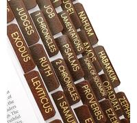 Leather Bible Tabs for Women and Men, 75 Chapters Laminated Dividers Bible Book Tabs, New/Old Testament Easy Navigation, Large Print, Catholic Bible Study Supplies (Brown)