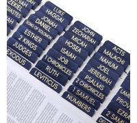 Leather Bible Tabs for Women and Men, 75 Chapters Laminated Dividers Bible Book Tabs, New/Old Testament Easy Navigation, Large Print, Bible Study Supplies (Dark Blue)