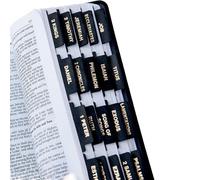 Leather Bible Tabs, Prefdo Bible Index Tabs for Study Bible, Bible Tabs for Women and Men, 66 Book Tabs for Old and New Testament & 6 Blank, Christian Gift (Black)