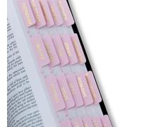 Leather Bible Tabs, Prefdo Bible Index Tabs for Study Bible, Bible Tabs for Women and Men, 66 Book Tabs for Old and New Testament & 6 Blank, Christian Gift (Pink)