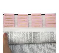 Leather Bible Tabs, v2croft Bible Tabs for Study Bible, Bible Tabs for Old and New Testament, Bible Study Supplies, 66 Bible Index Book Tabs - 6 Blank Tabs (Pink)