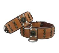 Leather Big Dog Collar - Wide Studded With Lion Soft Padding (Neck 17'' to 20'' Inches)