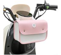 Leather Bike Handlebar Bag Waterproof Storage Pouch 12 Litre Capacity for Electric Bicycles - Tool Free Install Saddle Pack 24.5cm(DT1605 - Pink Merchant logo)