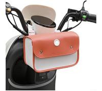 Leather Bike Handlebar Bag Waterproof Storage Pouch 12 Litre Capacity for Electric Bicycles - Tool Free Install Saddle Pack 24.5cm(DT1605 - Orange Merchant logo)