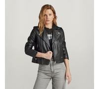 G-Star Women's Leather Biker Jacket , Black (dk black D24263-D555-6484), S
