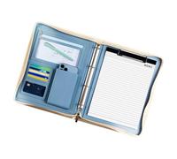 Leather Binder, Padfolio for Men - Business Legal Document Organizer,Leather Binder with A4 Notepad and Binder for Men Women, Blue, Consulte la descripción