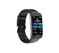 (Leather Black) 2023 New E600 Blood Glucose Heart Rate Blood Pressure Monitor Health Ecg ppg Smart Watch Ip68 Waterproof Sport Smartwatch