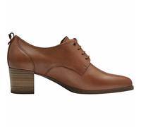Leather Block Heel Brogues Cognac