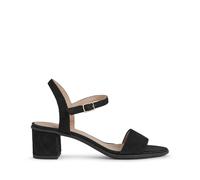 Leather Block Heel Sandals Black