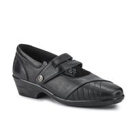 Leather Block-Heeled Mary Janes Pavers Black 6