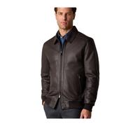 Leather Bomber Jacket - male - Brooks Brothers - Leather Jackets - Brown - M - Jackets M