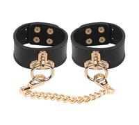 Leather Bondage Handcuffs BDSM Restraints Sex Toys Wrist Ankle Cuffs Adjustable Bracelets Restraining Hand Cuffs Fetish Adult Women Bed Restraint Kit Couples SM Games Sexy Slave Beginner Role Play Toy