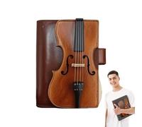 Leather Book Cover - Refillable Travel Vintage Writing Journal Diary | Leather Village Genuine Leather Bound Journal Writing Notebook | School Notebooks | Travel Journal with Violin Design