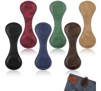 Leather Bookmark 6 Pcs Magnetic Bookmark Double-Sided Magnetic Leather Bookmarks PU Leather Bookmark Magnetic Book Marks for Reading, Magnetic Bookmarks for Men Women Reader Gift