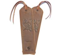 Leather Bookmark Handmade with Owl Design - Pack of 2 Genuine Leather Book Marks - Perfect Bookmarks for Men Women and Kids | Great Idea for Leather Gifts for Bookworms Writers Relatives & Friends