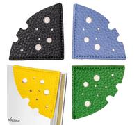 Leather Bookmarks For Men - 4 Pieces Cheese Bookmarks,Bookmark,For Office, School, Library, Birthdays, Bible Studies, Club, Students And Teachers