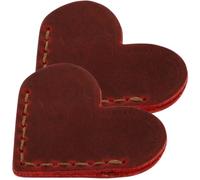 Leather Bookmarks Vintage Style 2Pcs Heart Shaped for Books and Journals | Full Grain Leather, Rustic Antique Finish, Easy Placement, Comfortable Touch, Classroom Rewards and Library Use