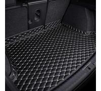 Leather Boot Mat for Lynk & Co 01 (right side with speakers) 2017-2020, Waterproof Rear Cargo Liner with Anti-Slip and Anti-Scratch Protection with Raised Edges,Black-beige