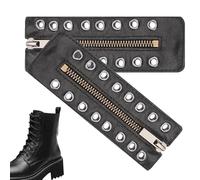 Leather Boot Zipper - Sturdy Metal Replacement Zip, Reliable Slide Mechanism, Portable Long Lasting Pull Tab | Smooth Motion Structure With Tough Wear Resistant For Footwear Repairs Bags