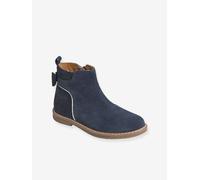 Leather Boots for Girls dark blue
