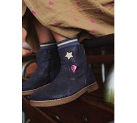 Leather Boots for Girls, Designed for Autonomy navy blue