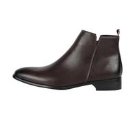 Leather Boots Men's Black Business Shoes Black Men's Leather Loafers Small Heel Oxford Shoes Waterproof Derby Shoes Comfort Suit Shoes Elegant Lace-Up Shoes, bronze, 10 UK