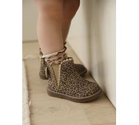 Leather Boots with Elastic, for Baby Girls printed beige