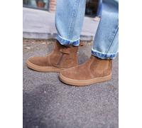 Leather Boots with Elastic & Zip, for Girls camel