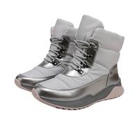 Leather Boots Women's Half Height Ankle Boots Women's with Heel Leather Slip On Boots Pointed High Heels Block Heel Half Boots PU Leather Chelsea Boots Festive Elegant Evening Shoes, gray, 6 UK