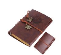 Leather Bound Notebook, Leather Journal - Refillable Blank Journal - Vintage Writing Notebook, A6 Journal, Daily Notepad, Sketch Binder for Artists