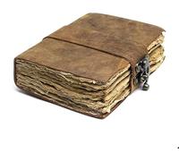 Leather Bound Vintage Journal for Women & Men Book of Shadows C Lock Closure 200 Pages of Antique Deckle Edges Handmade Paper Rustic Brown Color 7x5 Leather Notebook Journal For Men Gift for writers