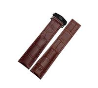 Leather Bracelet 19mm 20mm 22m Compatible With Tag Heuer Watchband Men Wristwatches Band Accessories Fold Buckle Leather Watch Strap (Brown black buckle 22mm)