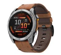 Leather Bracelet for Garmin Fenix 8 47 mm, Fenix 7 Pro/7/FEnix 6 Pro/6/FEnix 5 Plus/5, 22 mm Watch Strap with Quick Release Bracelet for Fenix E 47 mm/Forerunner 965/955/945/935/Instinct 2, Leather