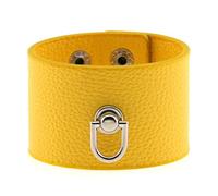 Leather Bracelet,Hand-Woven Adjustable Fashion Light Luxury Punk-Inspired Creative U-Shaped Keychain Snaps Buckle Leather Bracelet, Energy Jewellery for Women Men Yellow