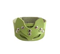 Leather Bracelet,Hand-Woven Fox Shape Niche Design Fashion Snaps Buckle Width Leather Bracelet, Energy Jewellery for Women Men Light Blue
