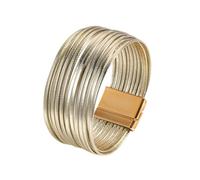 Leather Bracelet Man,Fashion Multilayer Leather Cord Leather Bracelet All-Match Cuff Bangles With Magnetic Buckle Jewelry for Women Men Gold